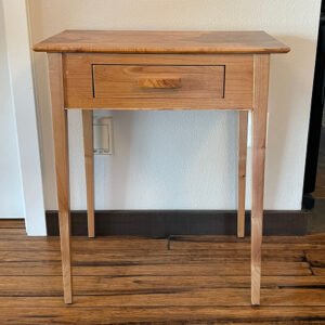Handmade splayed leg front entry table with drawer